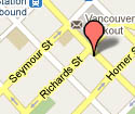 map to Elahi Food Store, 450 West Hastings, Vancouver BC, V6B 1L1